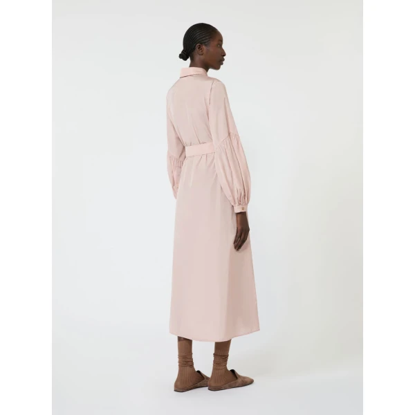 Max Mara Baruffa Taffeta Shirt Dress in Powder Pink | Shirtdress | Coveti