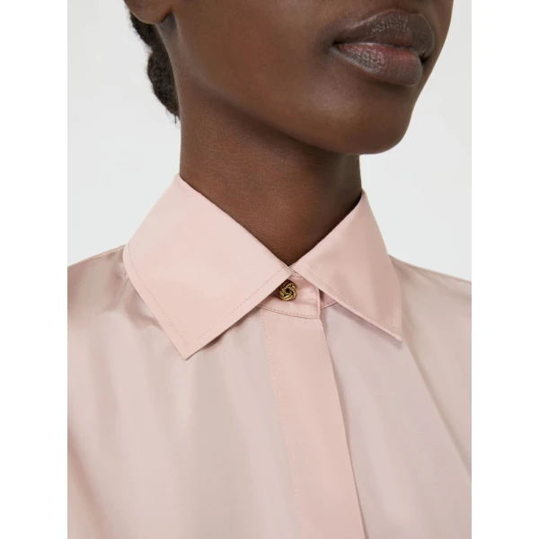 Max Mara Baruffa Taffeta Shirt Dress in Powder Pink | Shirtdress | Coveti