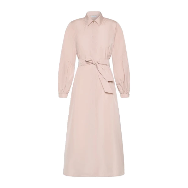 Baruffa Taffeta Shirt Dress in Powder Pink