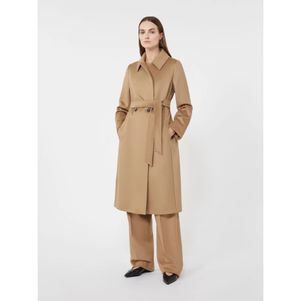 Max Mara Bcollag Double-Breasted Wool Coat in Camel | Wool Coat | Coveti