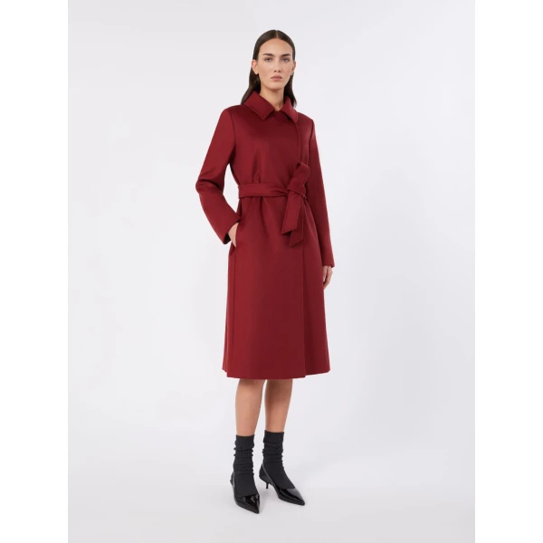 Max Mara Bcollag Double-Breasted Wool Coat in Ruby | Wool Coat | Coveti