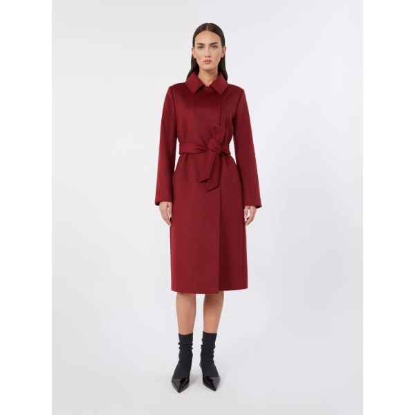 Max Mara Bcollag Double-Breasted Wool Coat in Ruby | Wool Coat | Coveti