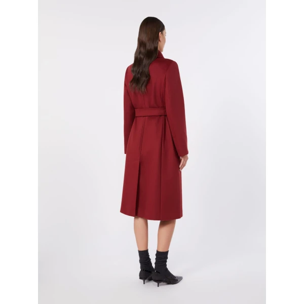 Max Mara Bcollag Double-Breasted Wool Coat in Ruby | Wool Coat | Coveti
