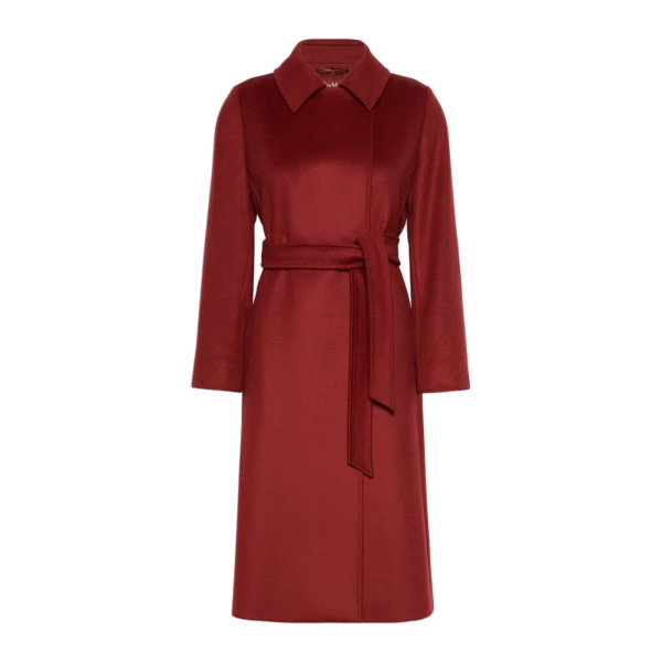 Max Mara Bcollag Double-Breasted Wool Coat in Ruby | Wool Coat | Coveti