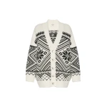 Max Mara Belgio Jacquard Wool Cardigan in Black | Cardigan | Coveti