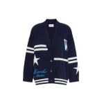 Max Mara Belgio Jacquard Wool Cardigan in Ultramarine | Cardigan | Coveti