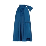 Max Mara Bellico Satin Dress with Oversized Bow in Navy | Mini Dresses | Coveti