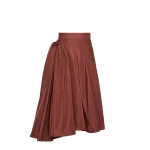 Max Mara Benda Silk-Blend Midi Skirt in Brick Red | Midi Skirts | Coveti