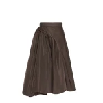 Max Mara Benda Silk-Blend Midi Skirt in Dark Brown | Midi Skirts | Coveti