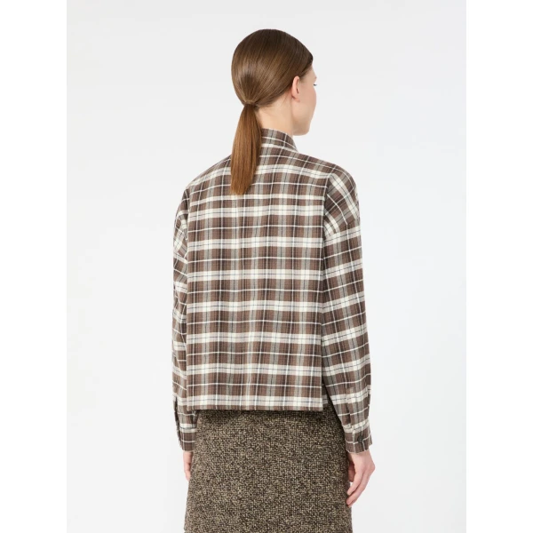 Max Mara Berlina Checked Flannel Shirt in Brown | Shirts | Coveti