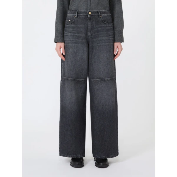 Max Mara Berlina Straight-Fit Cotton Denim Jeans in Black | Denim | Coveti