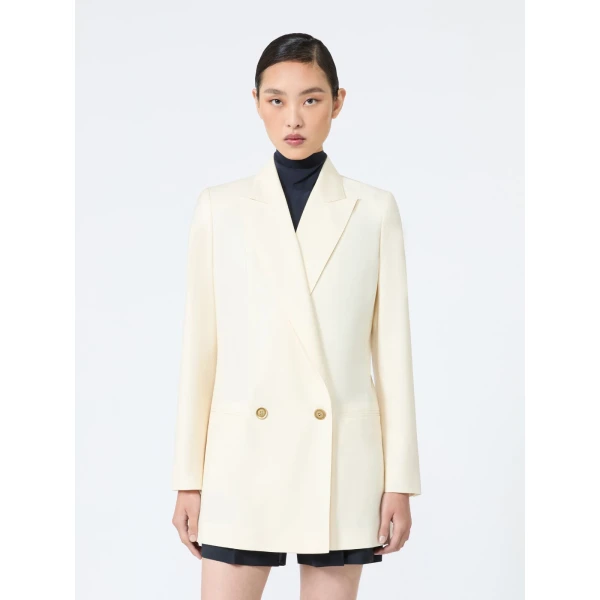 Max Mara Bikini Woollen Cloth Blazer in Ivory | Blazers | Coveti