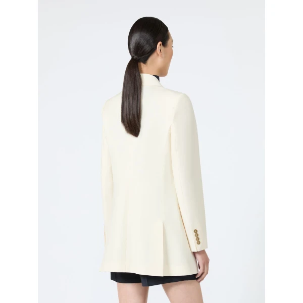 Max Mara Bikini Woollen Cloth Blazer in Ivory | Blazers | Coveti