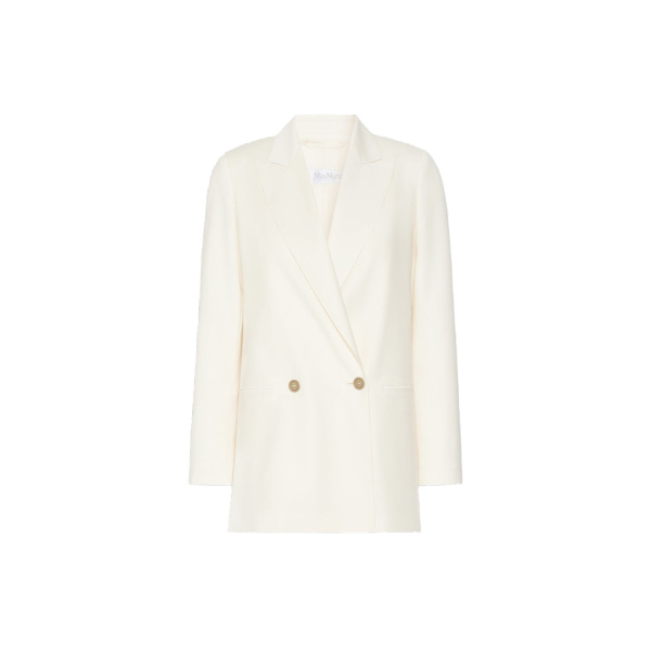 Max Mara Bikini Woollen Cloth Blazer in Ivory | Blazers | Coveti