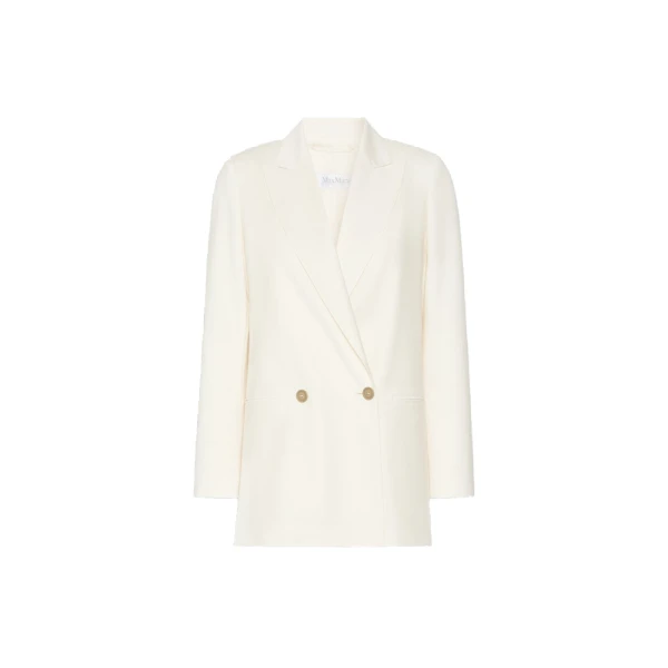 Max Mara Bikini Woollen Cloth Blazer in Ivory | Blazers | Coveti