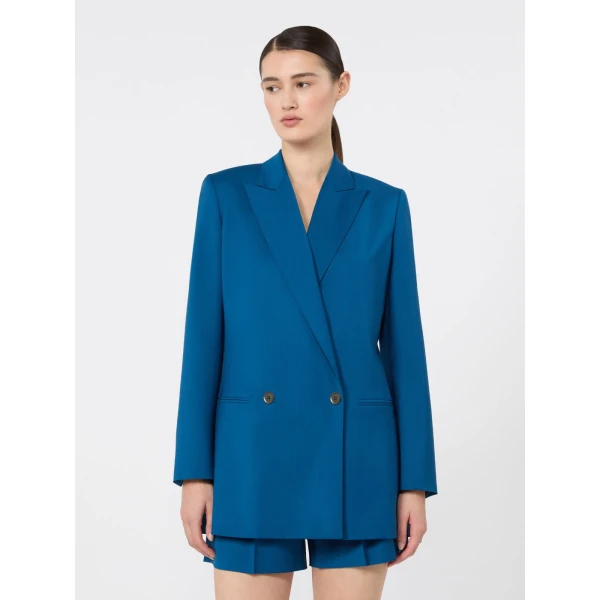 Max Mara Bikini Woollen Cloth Blazer in Navy | Blazers | Coveti