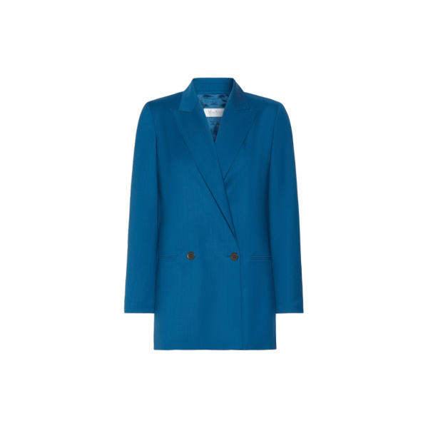 Max Mara Bikini Woollen Cloth Blazer in Navy | Blazers | Coveti