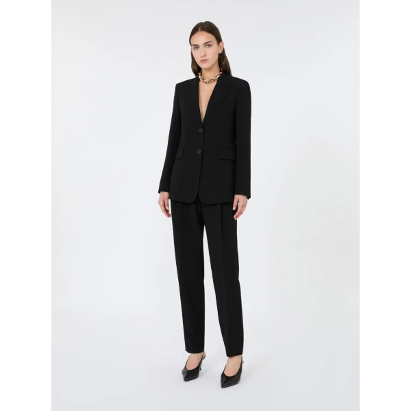 Max Mara Bimba Cady Carrot Trousers in Black | Tailored pants | Coveti