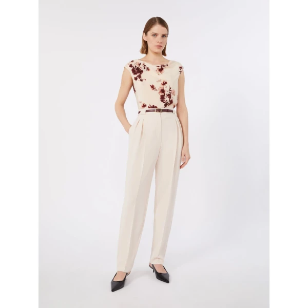 Max Mara Bimba Cady Carrot Trousers in Natural | Tailored pants | Coveti