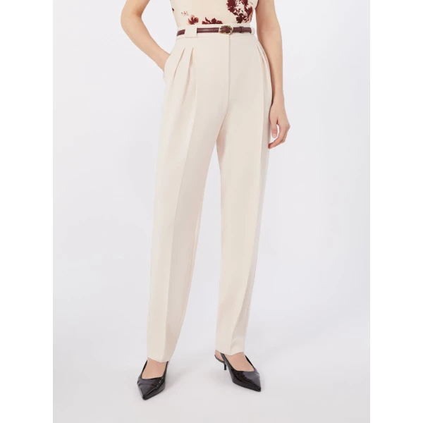 Max Mara Bimba Cady Carrot Trousers in Natural | Tailored pants | Coveti