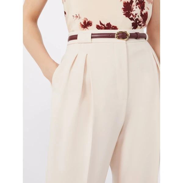 Max Mara Bimba Cady Carrot Trousers in Natural | Tailored pants | Coveti