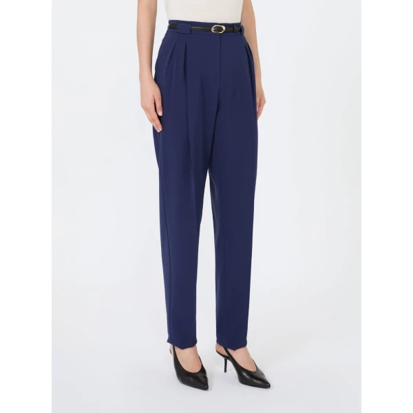 Max Mara Bimba Cady Carrot Trousers in Navy | Tailored pants | Coveti