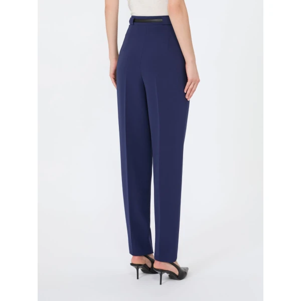Max Mara Bimba Cady Carrot Trousers in Navy | Tailored pants | Coveti