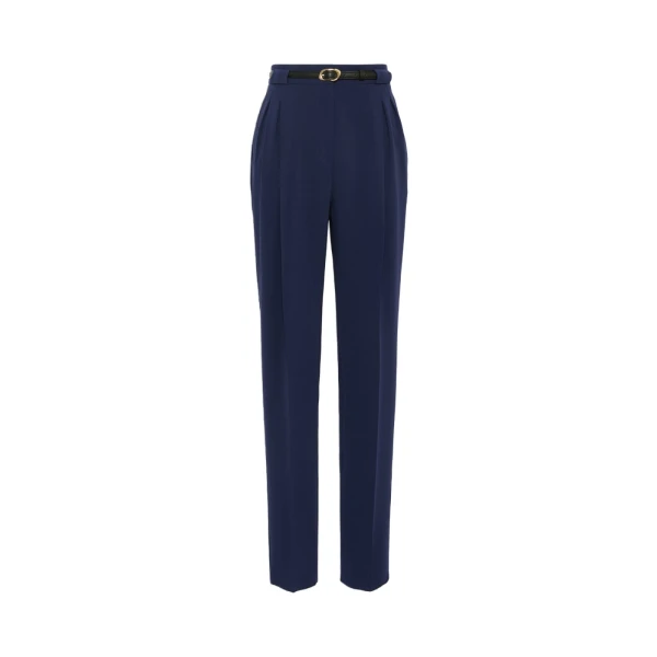 Max Mara Bimba Cady Carrot Trousers in Navy | Tailored pants | Coveti