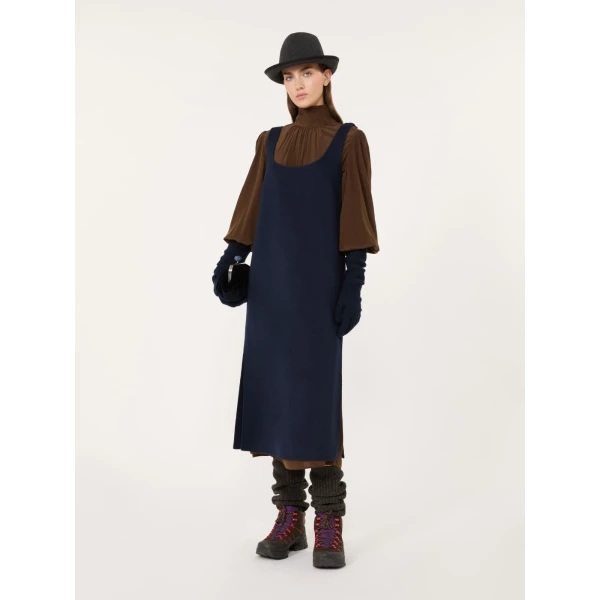 Max Mara Blocco Silk Crepe de Chine Maxi Dress in Brown | Maxi Dresses | Coveti