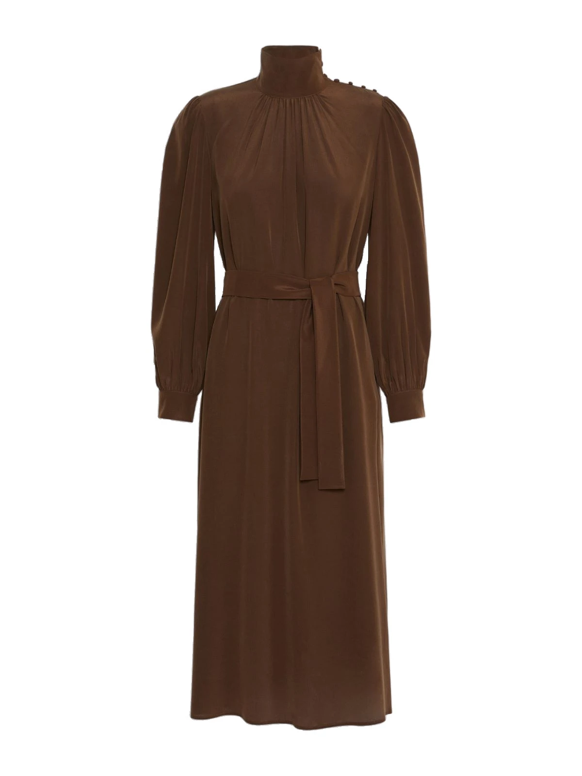 Max Mara Blocco Silk Crepe de Chine Maxi Dress in Brown Max Mara Blocco Silk Crepe de Chine Maxi Dress in Brown | Maxi Dresses | Coveti