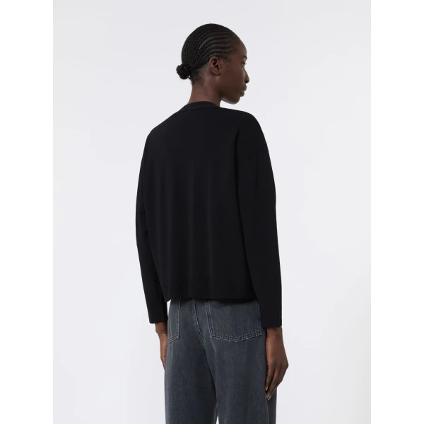 Max Mara Boario Viscose V-Neck Cardigan in Black | Cardigan | Coveti