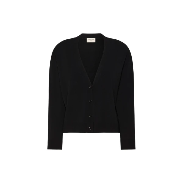 Max Mara Boario Viscose V-Neck Cardigan in Black | Cardigan | Coveti