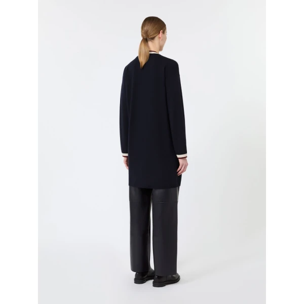 Max Mara Boero Long Wool Cardigan in Ultramarine | Cardigan | Coveti