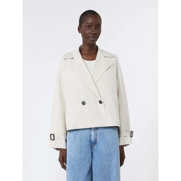 Max Mara Boero Short Water-Repellent Trench Coat in Ivory | Trench Coat | Coveti