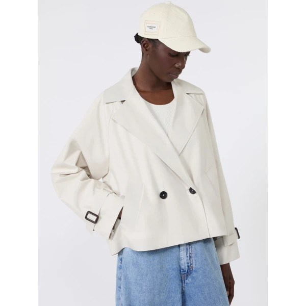 Max Mara Boero Short Water-Repellent Trench Coat in Ivory | Trench Coat | Coveti
