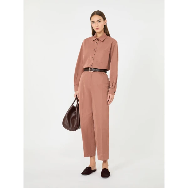 Max Mara Boheme Silk-Blend Radzimir Trousers in Antique Rose | Tailored pants | Coveti