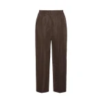 Max Mara Boheme Silk-Blend Radzimir Trousers in Dark Brown | Tailored pants | Coveti