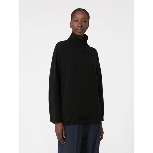 Max Mara Borgia Wool Turtleneck Jumper in Black | Turtlenecks | Coveti