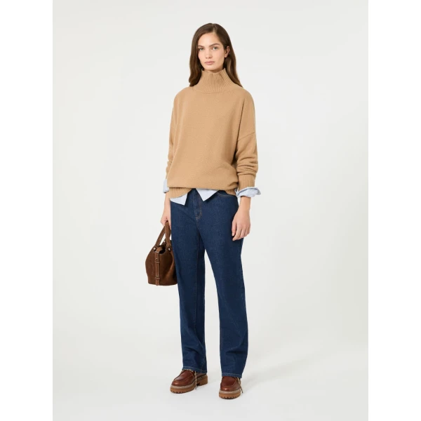 Max Mara Borgia Wool Turtleneck Jumper in Camel | Turtlenecks | Coveti