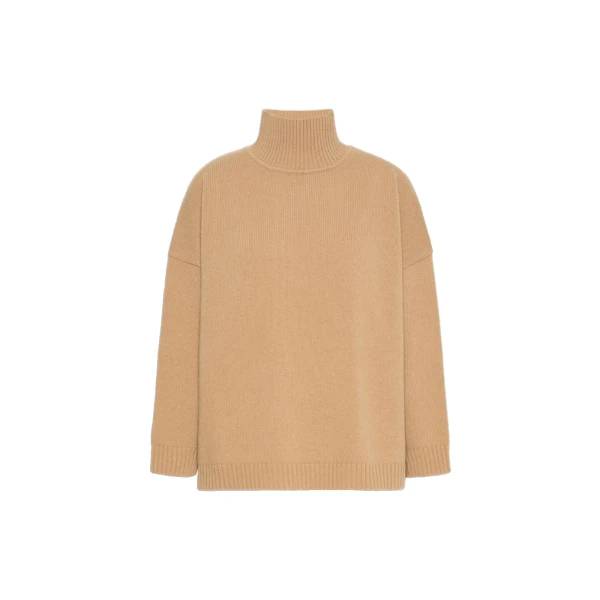 Max Mara Borgia Wool Turtleneck Jumper in Camel | Turtlenecks | Coveti