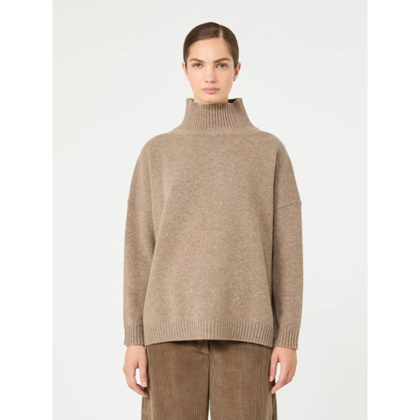 Max Mara Borgia Wool Turtleneck Jumper in Hazelnut Brown | Turtlenecks | Coveti