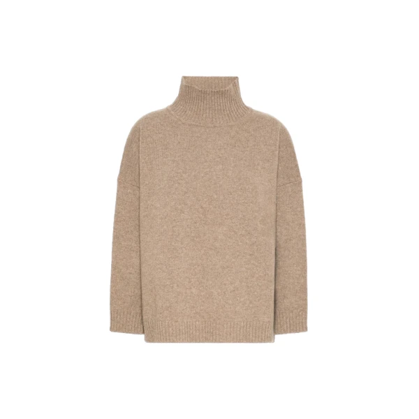 Max Mara Borgia Wool Turtleneck Jumper in Hazelnut Brown | Turtlenecks | Coveti
