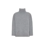 Max Mara Borgia Wool Turtleneck Jumper in Medium Grey | Turtlenecks | Coveti
