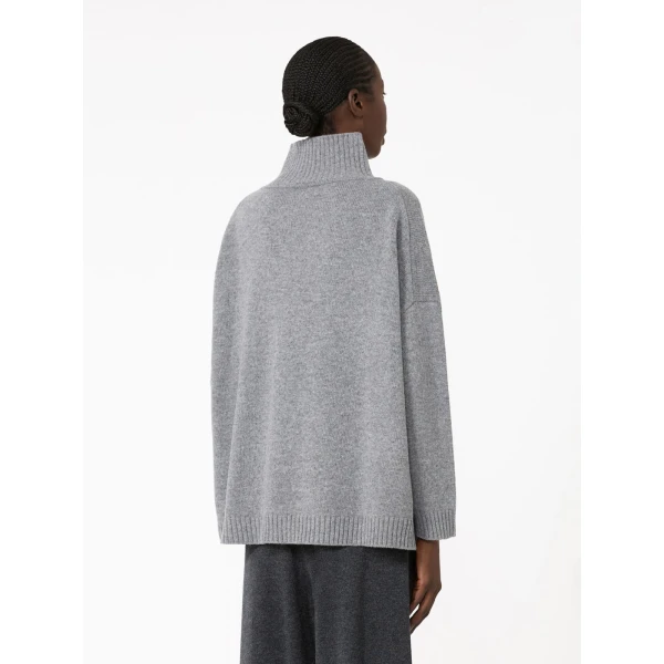 Max Mara Borgia Wool Turtleneck Jumper in Medium Grey | Turtlenecks | Coveti