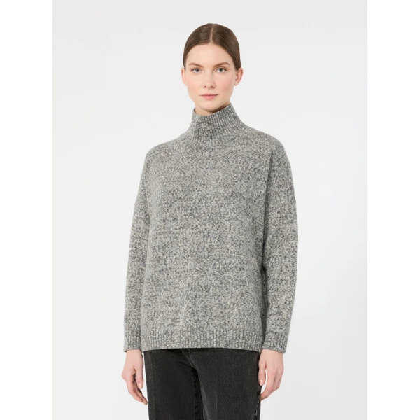 Max Mara Borgia Wool Turtleneck Jumper in Medium Grey Style 2 | Turtlenecks | Coveti