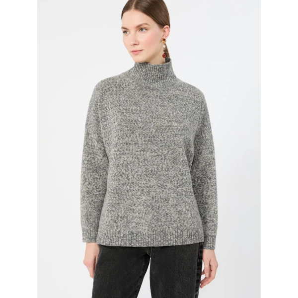 Max Mara Borgia Wool Turtleneck Jumper in Medium Grey Style 2 | Turtlenecks | Coveti