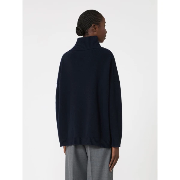 Max Mara Borgia Wool Turtleneck Jumper in Navy | Turtlenecks | Coveti