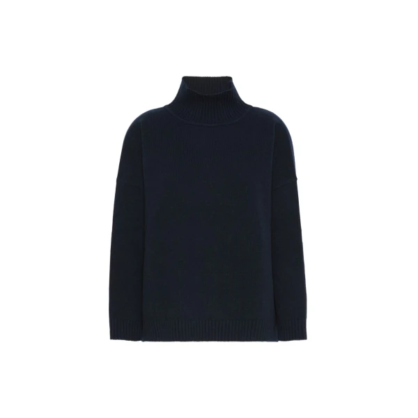 Max Mara Borgia Wool Turtleneck Jumper in Navy | Turtlenecks | Coveti