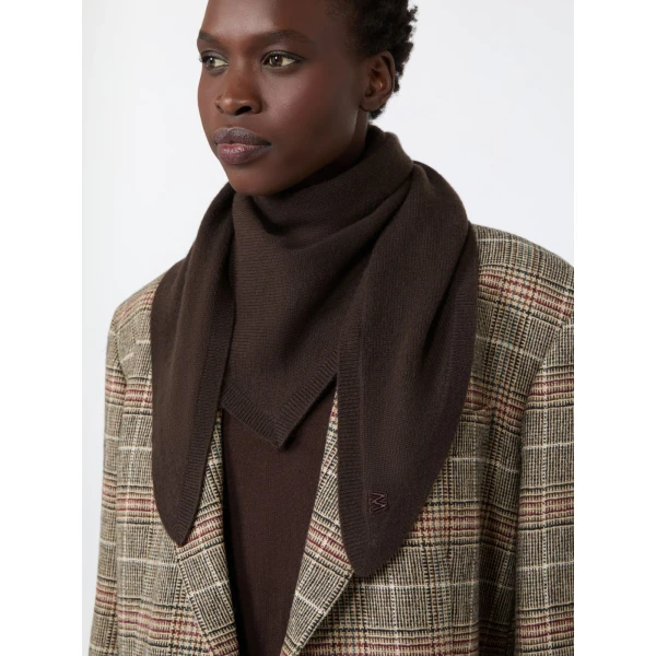 Max Mara Bosso Triangle Cashmere Scarf in Brown | Scarves | Coveti