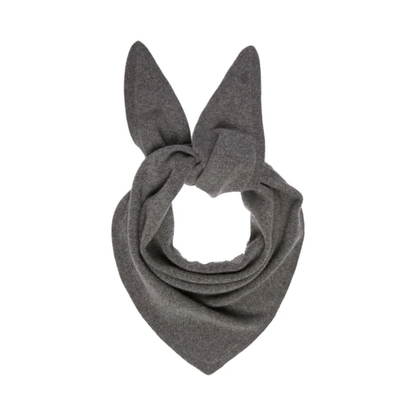 Bosso Triangle Cashmere Scarf in Light Grey